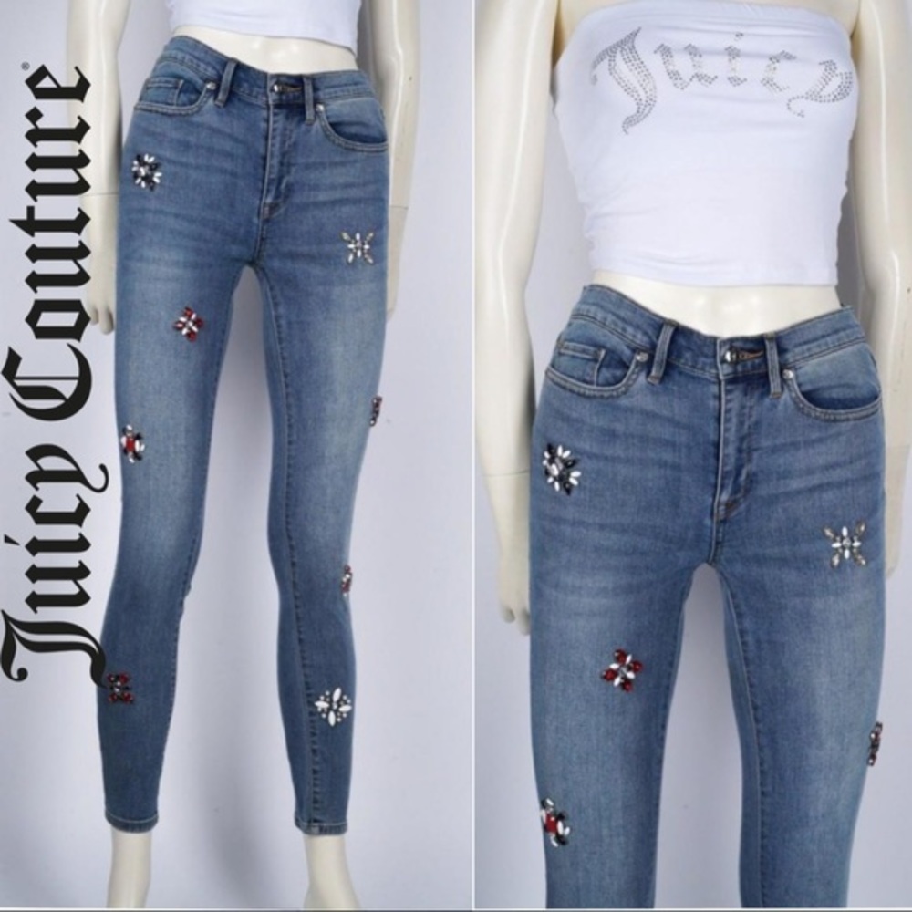 Juicy Couture Flower Power Embellished Skinny Jean